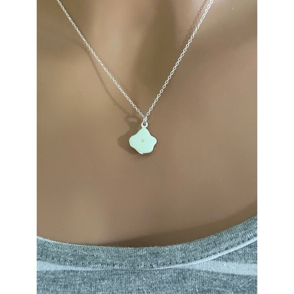 Sterling Silver Egg Necklace with Bronze Yoke, - Picture 4 of 5